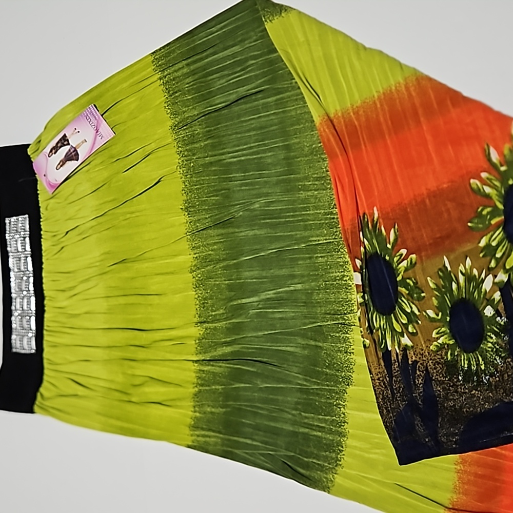 Miaozixin Flowy Colorful Floral Long Skirt Size M/L #W-644